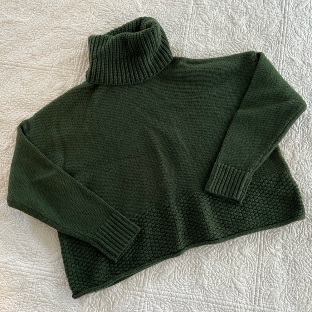 Madewell Green Sadler Turtleneck Sweater